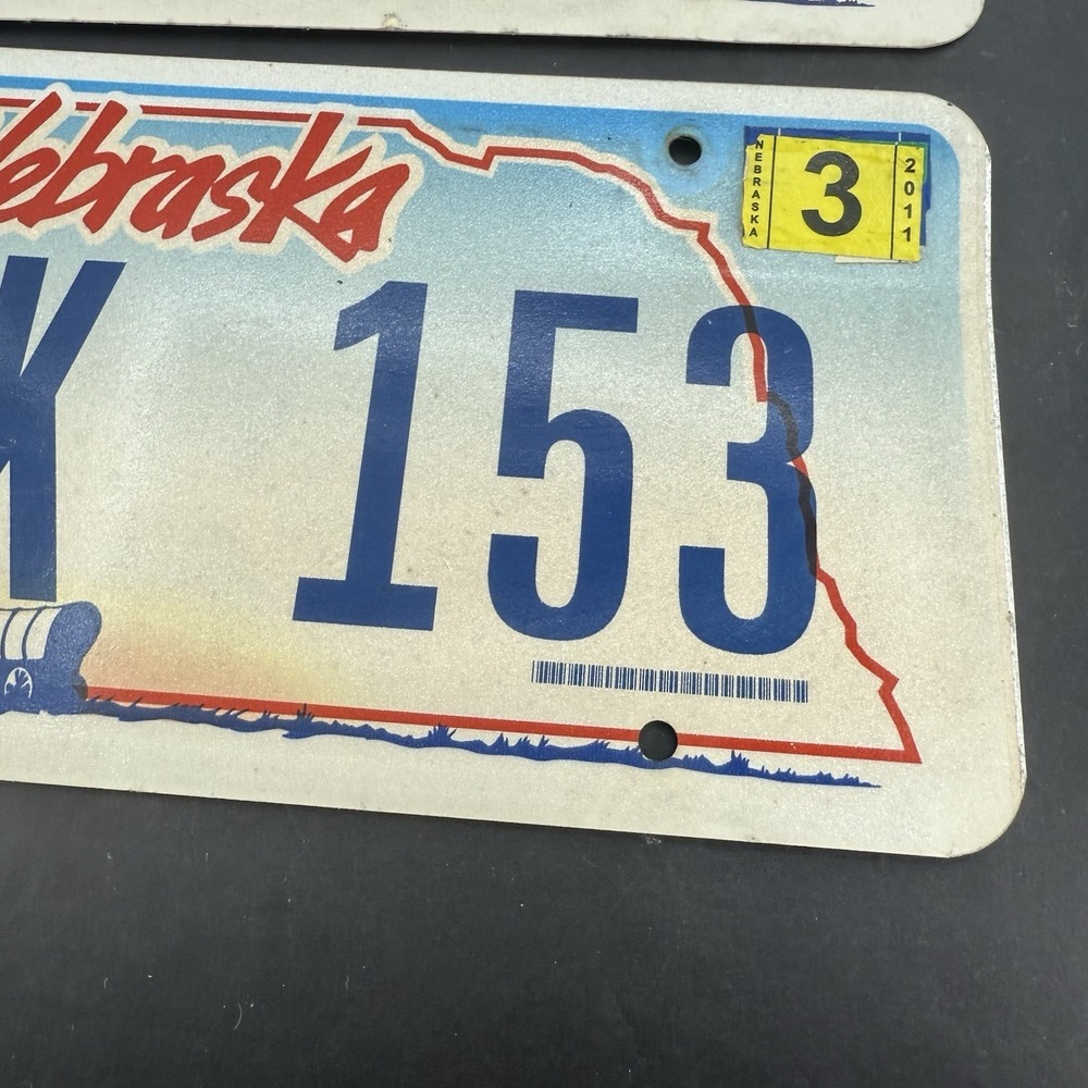 Pair Of 2011 Nebraska License Plate "0PK-153" Expired - Picture 3 of 7